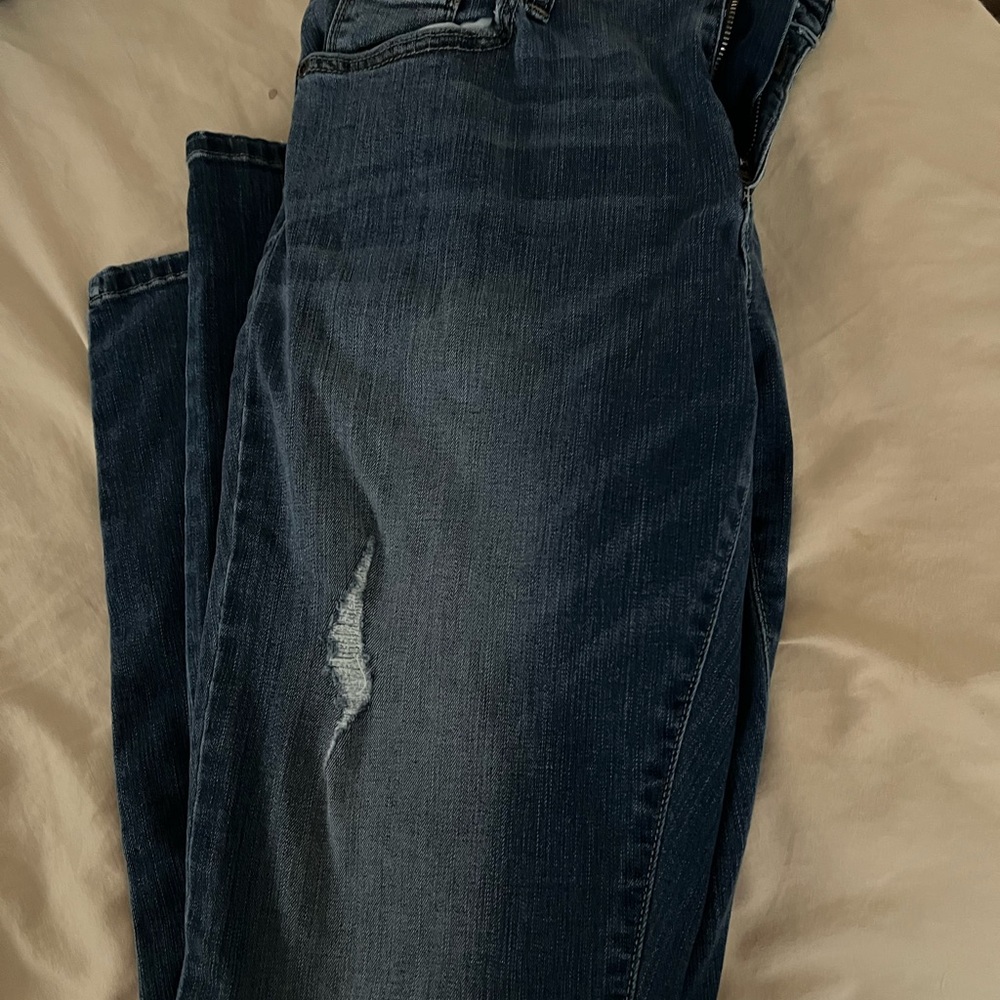 Dark Blue Distressed Jeans